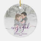 Décoration En Céramique Premier Noël Engagé Photo Purple Foil Script (Dos)