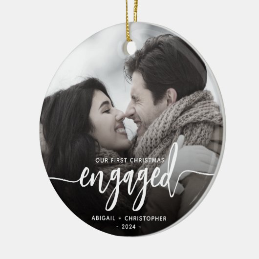 Décoration En Céramique Premier Noël Engagé Photo Script blanc (Gauche)