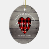 Décoration En Céramique Premier Noël Engagé Rustique Coeur Personnalisé (Droite)