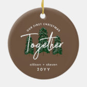 Décoration En Céramique Premier Noël Ensemble Couples Evergreens rustiques (Dos)