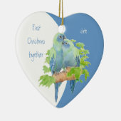 Décoration En Céramique Premier Noël Ensemble Dated Cuddling Oiseaux (Droite)