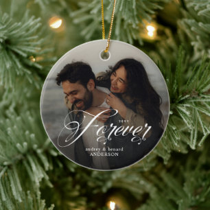 Décoration En Céramique Premier Noël Ensemble Double Face Photo de Couple