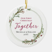 Décoration En Céramique Premier Noël Ensemble Miniature de la couronne pho (Devant)