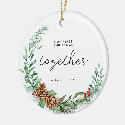 Décoration En Céramique Premier Noël Ensemble Noël Couple Cadeau (Gauche)