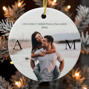 Décoration En Céramique Premier Noël Fiancé Couple Moderne 2 Photo