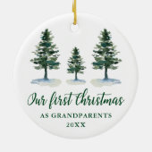 Décoration En Céramique Premier Noël Grands-parents Calligraphie Pines (Dos)