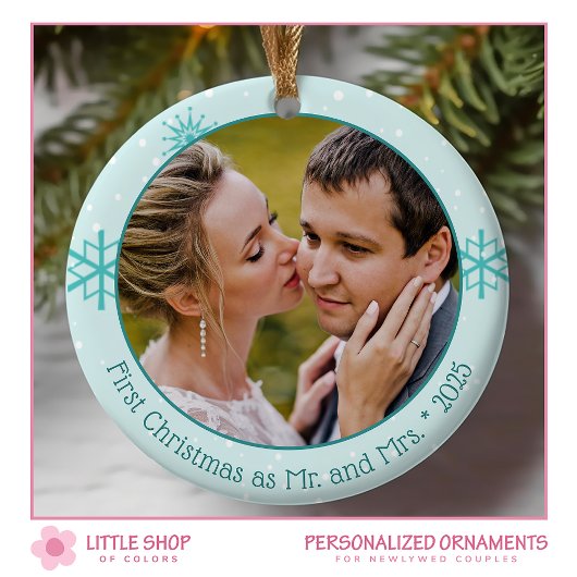 Décoration En Céramique Premier Noël Inséparables mariés Photo