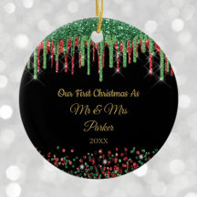 Premier Noël M. et Mme Noir Paillettes scintillant