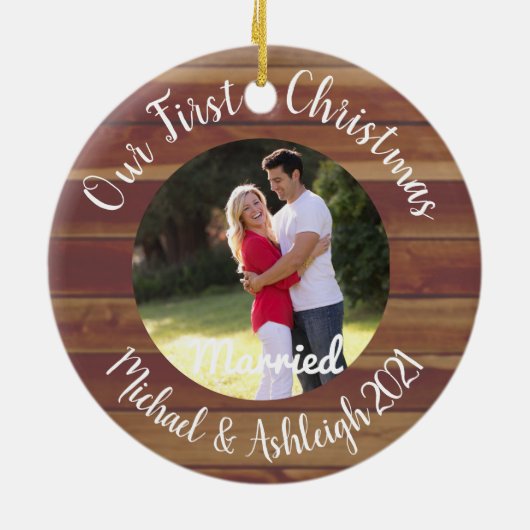 Décoration En Céramique Premier Noël marié (Dos)