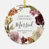 Décoration En Céramique Premier Noël Marié Floral (Devant)
