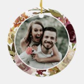 Décoration En Céramique Premier Noël Marié Floral (Dos)