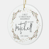 Décoration En Céramique Premier Noël Marié Mr&Mrs. (Gauche)