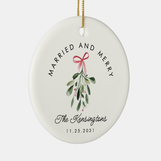 Décoration En Céramique Premier Noël Marié Mr & Mrs Photo (Droite)