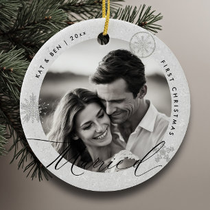 Décoration En Céramique Premier Noël Marry Snowflakes White Chic Cadeau
