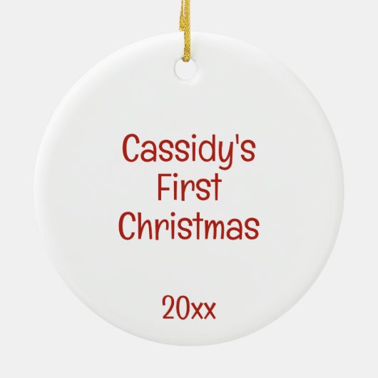 Décoration En Céramique Premier Noël mignon renne Whimsical Customisé (Dos)