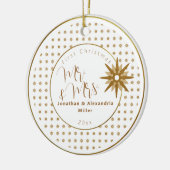 Décoration En Céramique Premier Noël Mr & Mrs Gold Snowflake Mariage (Gauche)