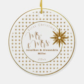 Décoration En Céramique Premier Noël Mr & Mrs Gold Snowflake Mariage (Dos)