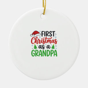 Décoration En Céramique Premier Noël Papy Chapeau de Père Noël