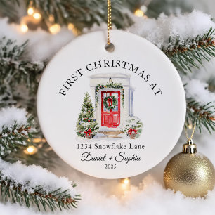 Décoration En Céramique Premier Noël Personnalisé À Notre Nouvelle Maison