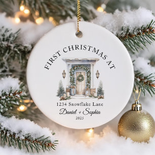Décoration En Céramique Premier Noël Personnalisé À Notre Nouvelle Maison