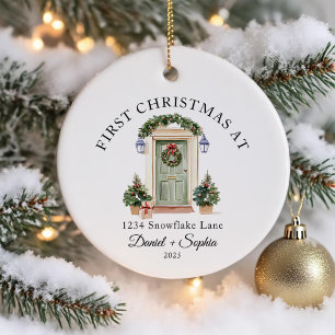 Décoration En Céramique Premier Noël Personnalisé À Notre Nouvelle Maison