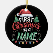 Décoration En Céramique Premier Noël Personnalisé En Famille (Devant)