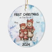 Décoration En Céramique Premier Noël personnalisé en famille de 3 (Gauche)