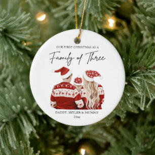 Décoration En Céramique Premier Noël personnalisé en tant que famille de t