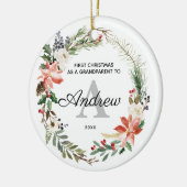 Décoration En Céramique Premier Noël personnalisé en tant que grand-parent (Gauche)