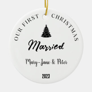Décoration En Céramique Premier Noël personnalisé marié