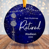 Décoration En Céramique Premier Noël retraité bleu faux strass