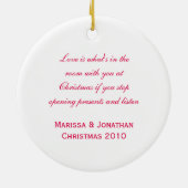 Décoration En Céramique Premier Noël rose Polka Inséparables sur Holly (Dos)