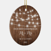 Décoration En Céramique Premier Noël rustique en tant que M. & Mme Ornamen (Droite)