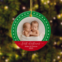 Premier Noël Vert et Rouge Points
