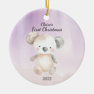 Décoration En Céramique Premier Ours Koala de Noël du bébé Personnalisé