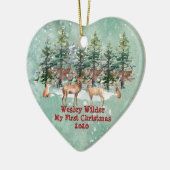 Décoration En Céramique Première aquarelle rustique de Noël du bébé (Gauche)