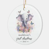 Décoration En Céramique Première calligraphie d'éléphant de Noël du bébé (Gauche)