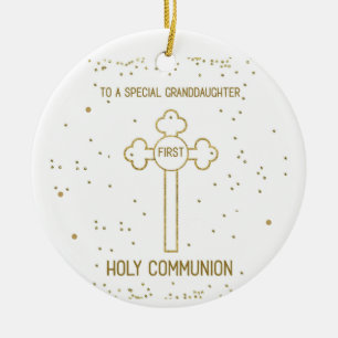 Décoration En Céramique Première communion de la petite-fille croix de cou
