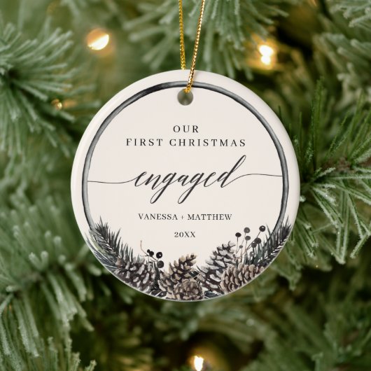 Décoration En Céramique Première couronne de pin rustique (Arbre)