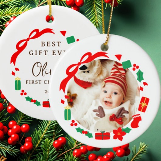 Décoration En Céramique Première Fille Cadeau Noël