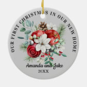 Décoration En Céramique Première florale de Noël (Dos)