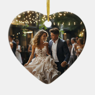 Décoration En Céramique Première forme de coeur marié de Noël
