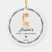 Décoration En Céramique Première girafe de Noël pour bébé (Devant)