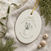 Première Noël de bébé Fleur de naissance de janvie