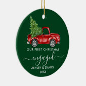 Décoration En Céramique Première Noël Engagé Camion Calligraphie (Droite)