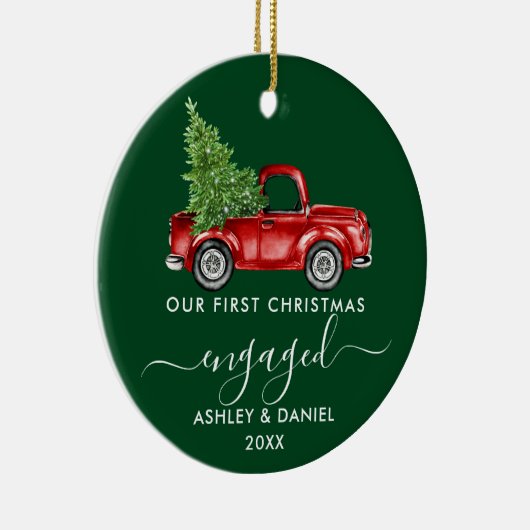 Décoration En Céramique Première Noël Engagé Camion Calligraphie (Droite)