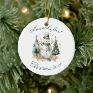 Décoration En Céramique Première nouveauté de Noël vert Père Noël