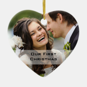 Décoration En Céramique Première photo de l'ornement de Noël du couple