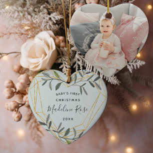 Décoration En Céramique Première photo de Noël de Laurel Leaf Baby