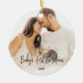 Décoration En Céramique Première photo de Noël du bébé (Devant)